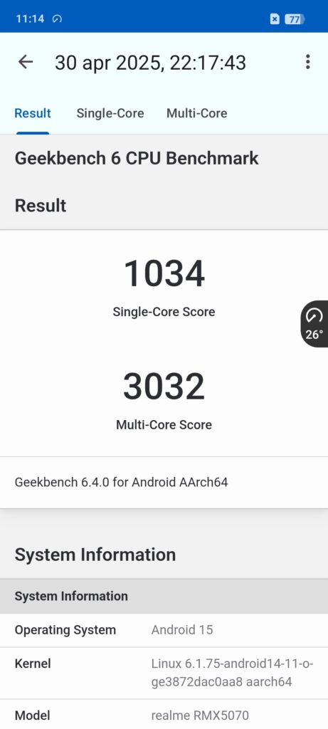 Realme 14 5G - Geekbench 6