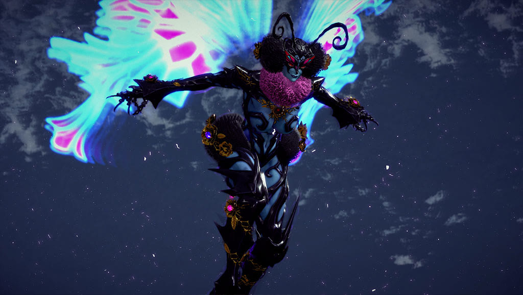 Bayonetta evoca un demone durante un combattimento