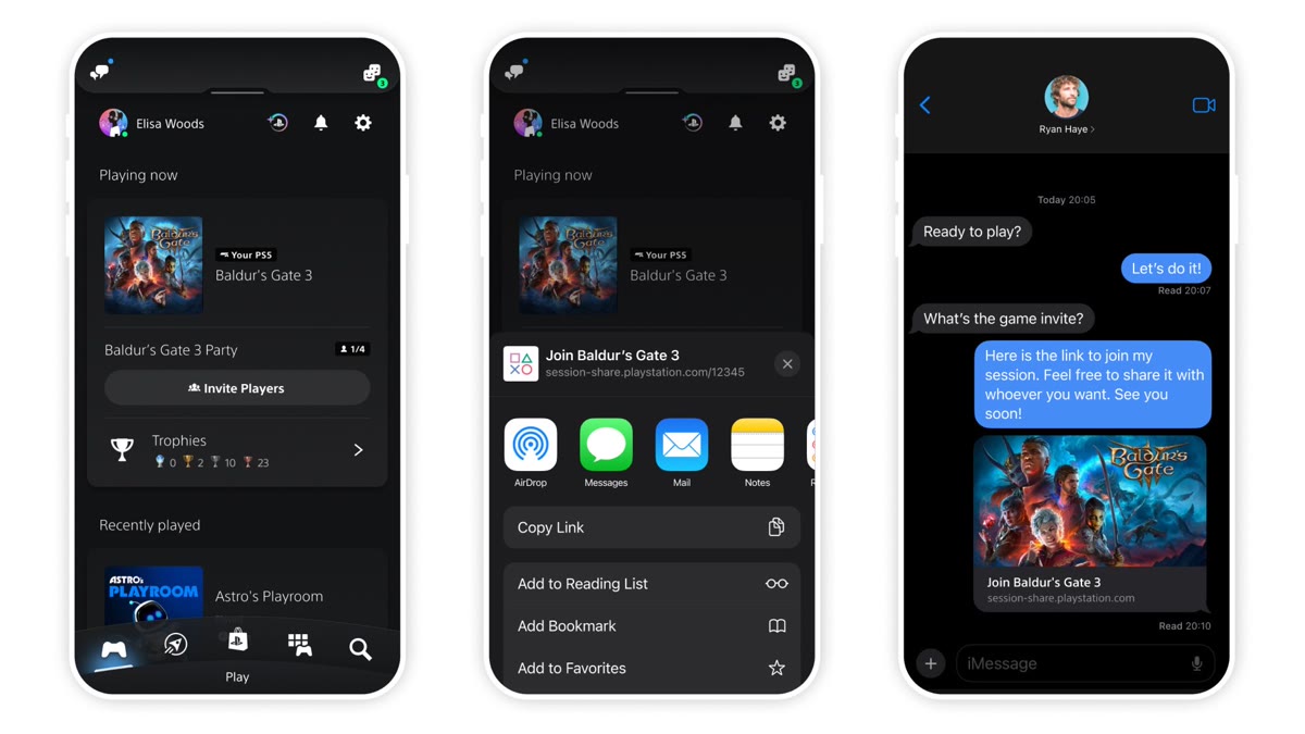 Condivisione di una sessione PlayStation da smartphone