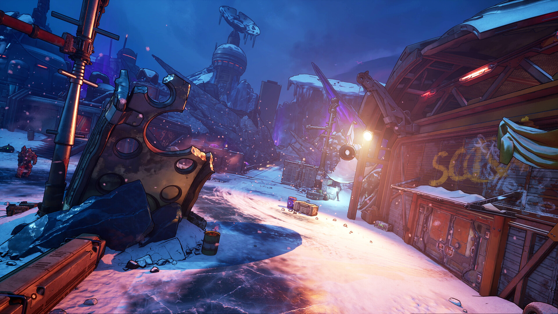 Paesaggio ghiacciato di The Whispering Glacier — Borderlands 4.