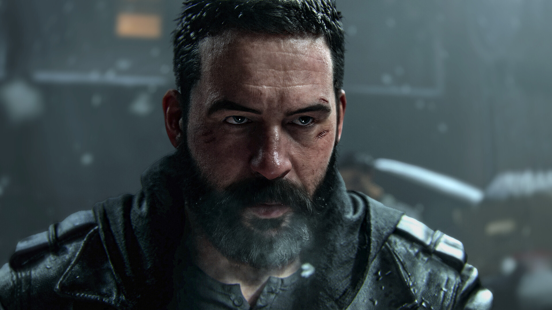 Primo piano di un personaggio con barba — Call of Duty: Modern Warfare 4.