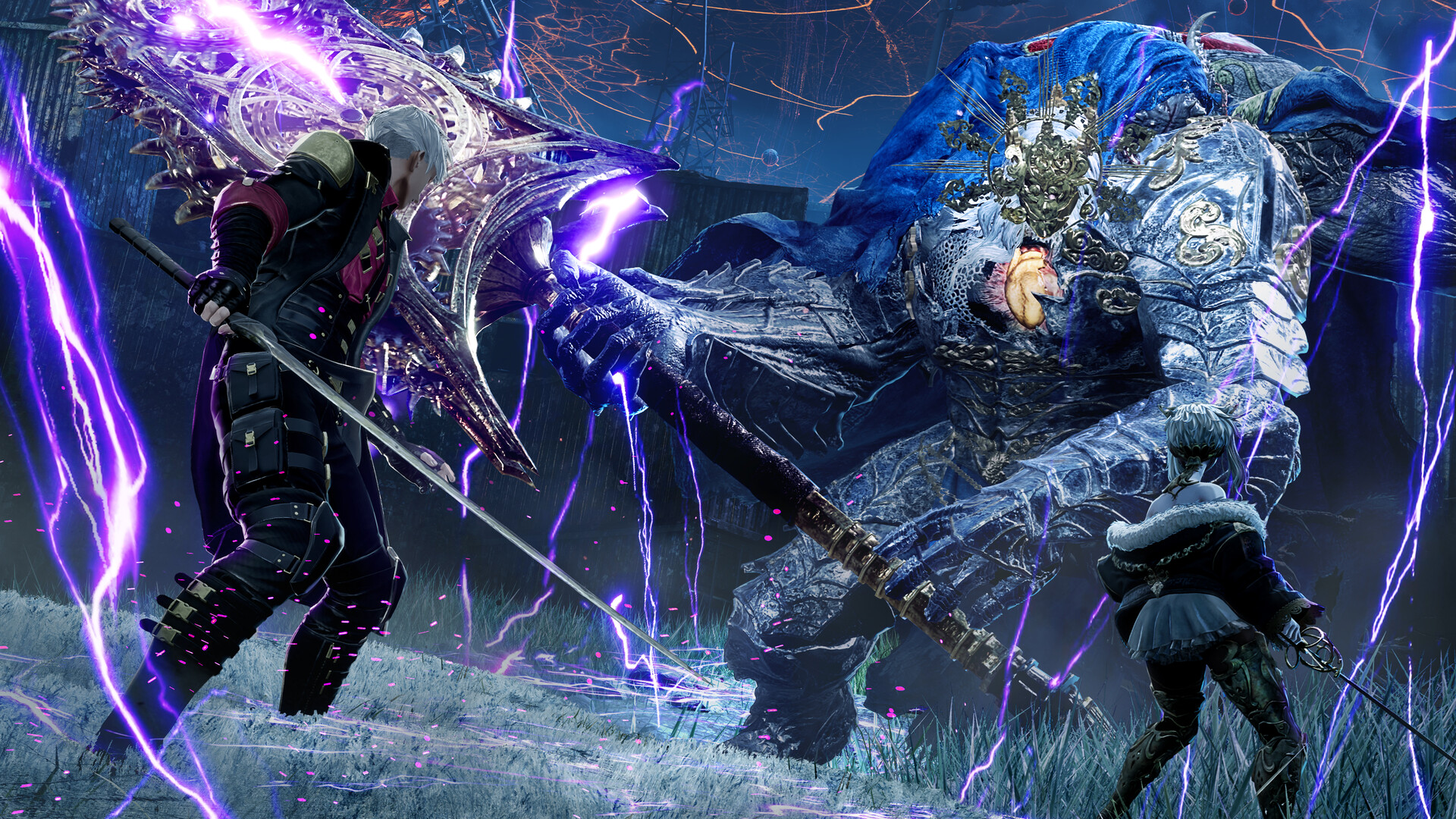 Combattimento contro un avversario avvolto da energia — CODE VEIN II.