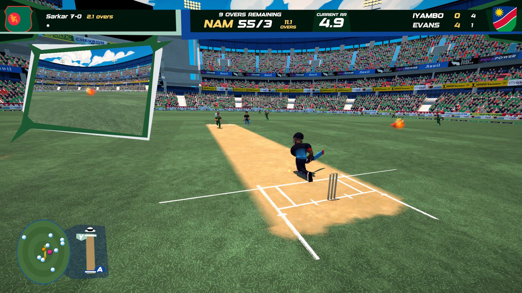 Le squadre di Don Bradman Cricket Jr hanno un’impostazione arcade. Screenshot ufficiale: Tru Blu Games.