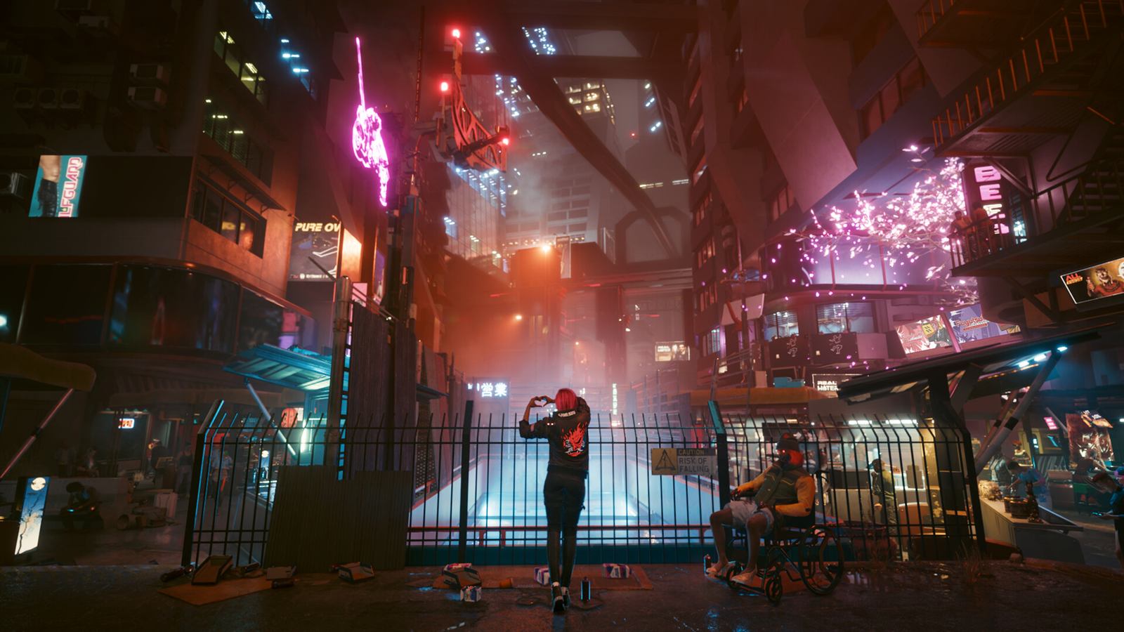 Night City in uno screenshot ufficiale di Cyberpunk 2077