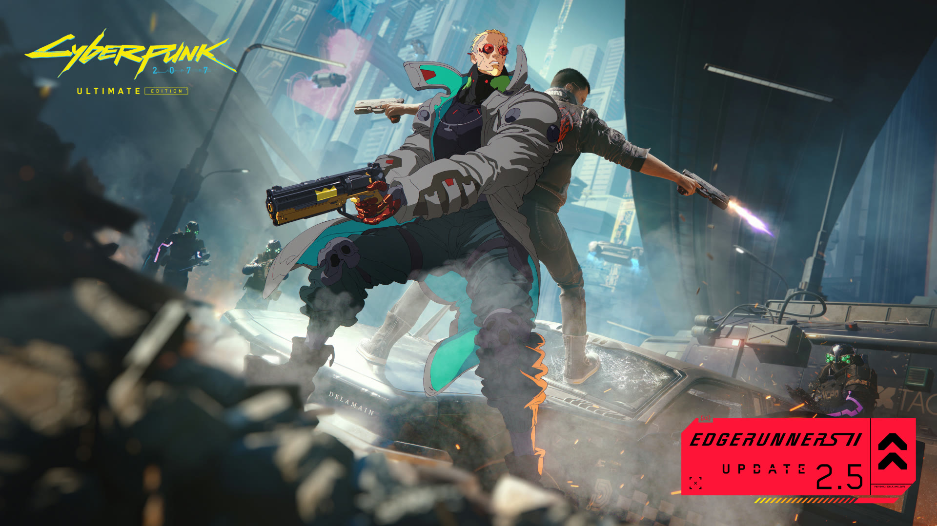 L’illustrazione ufficiale dell’Edgerunners 2 Update per Cyberpunk 2077.