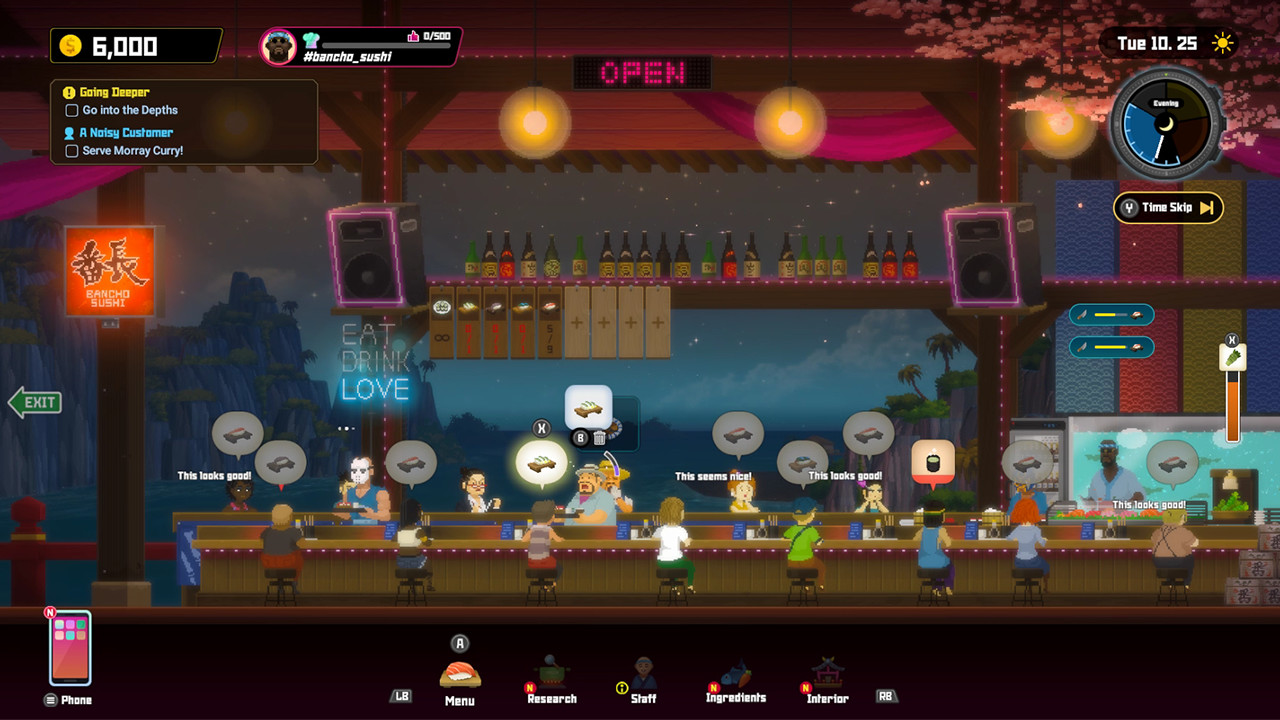 Bancho nel ristorante sushi di Dave the Diver