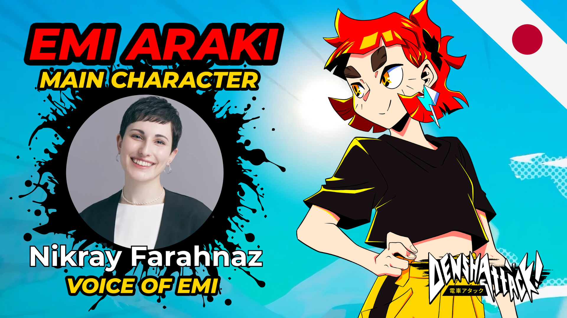 Emi Araki e la sua interprete Nikray Farahnaz — Denshattack!.