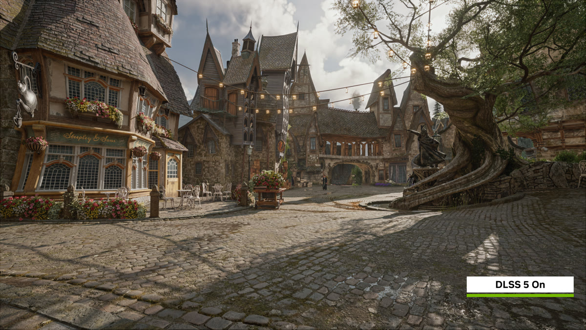 Hogwarts Legacy con DLSS 5 attivo, immagine ufficiale NVIDIA