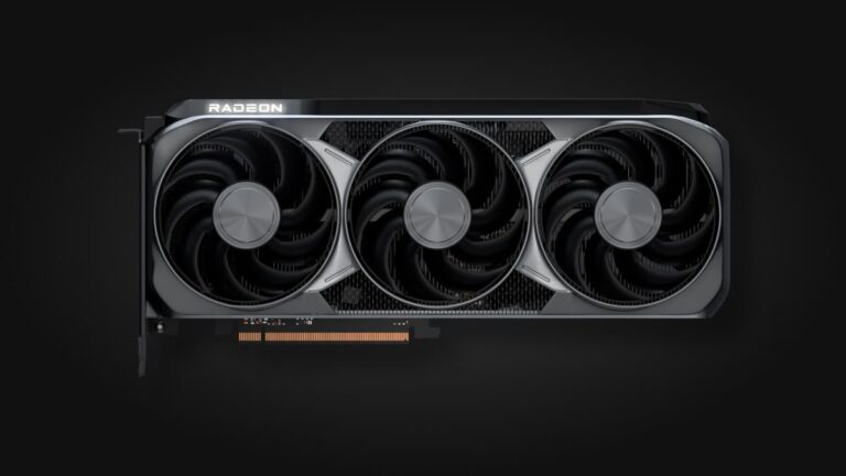Radeon RX 9070 XT in un’immagine ufficiale AMD. Il progetto DLSS-NR on AMD non è affiliato ad AMD o NVIDIA.