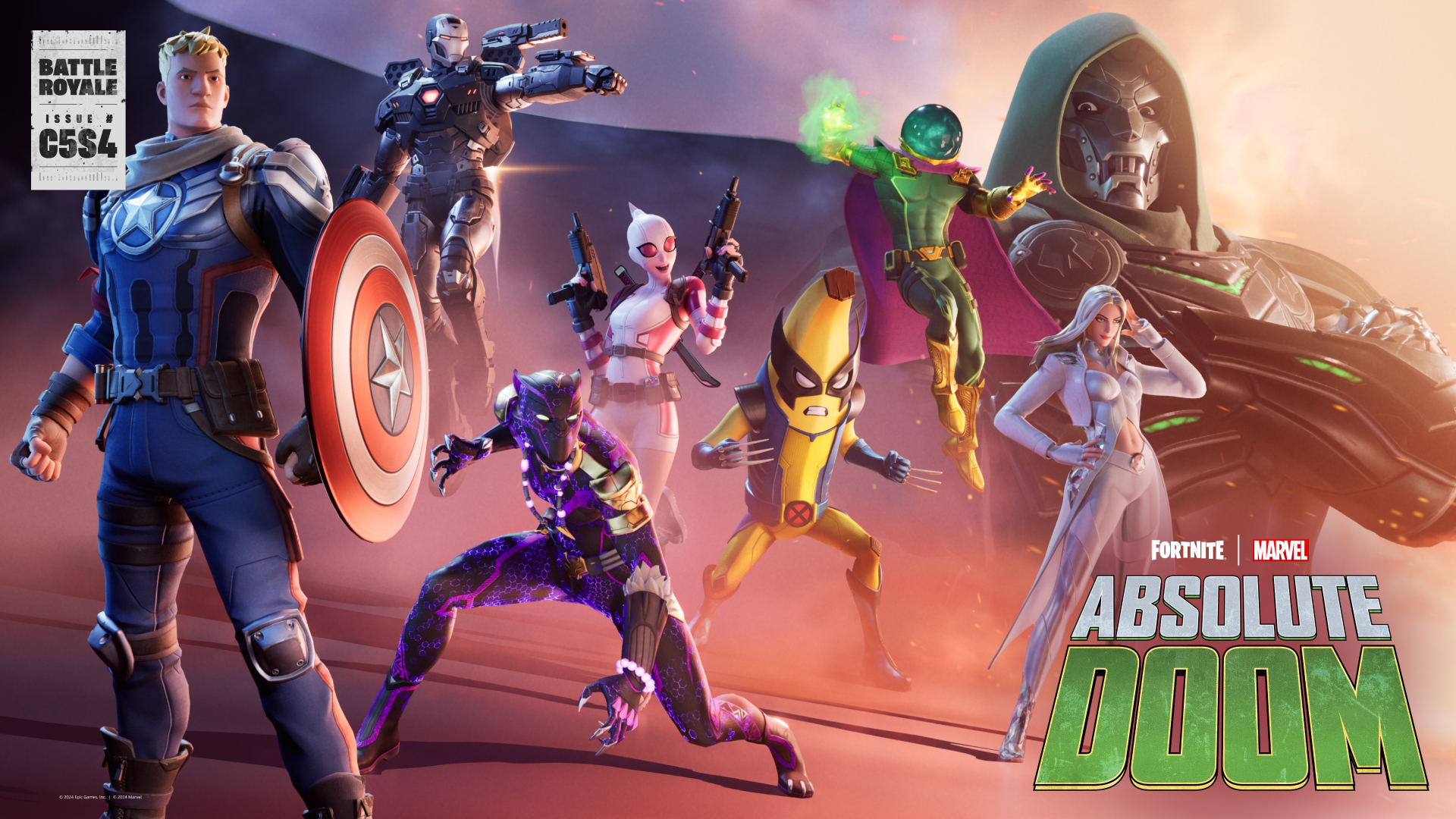 Immagine ufficiale della stagione Marvel Absolute Doom in Fortnite