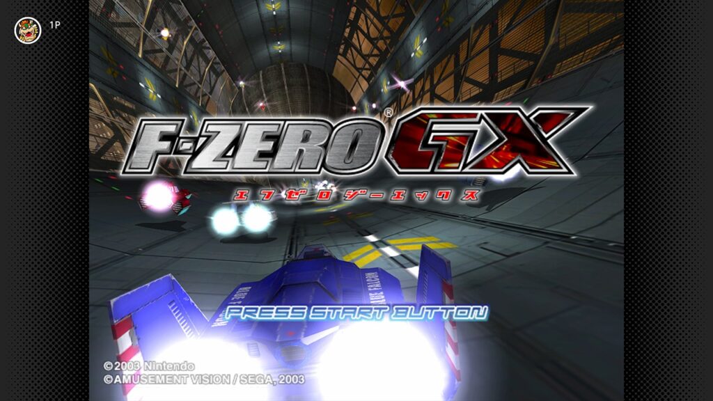 Schermata iniziale di F-Zero GX nella raccolta Nintendo GameCube Classics
