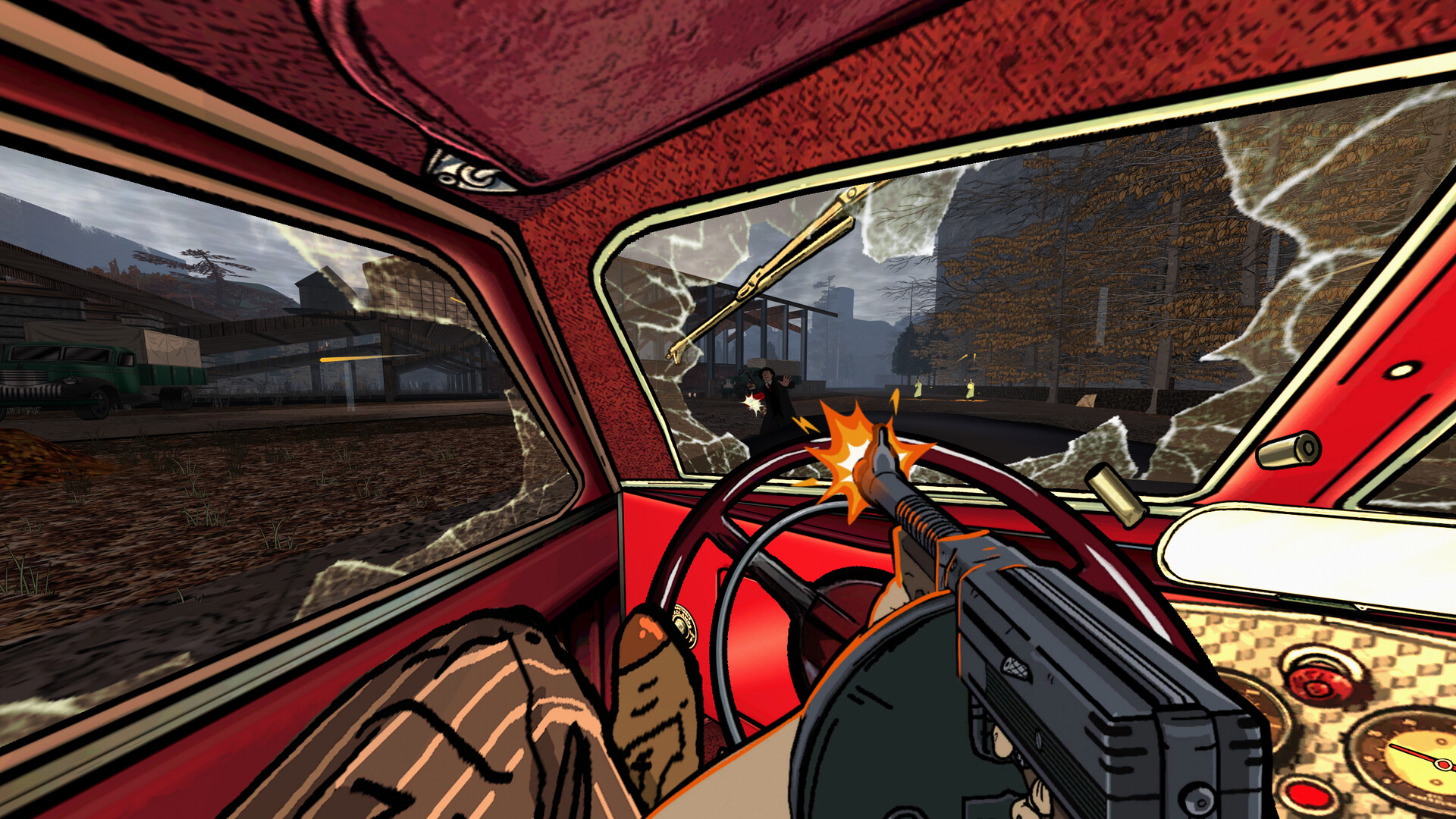 Visuale in prima persona dentro un’automobile — Fallen Aces. Screenshot generali di Fallen Aces; non identificano necessariamente livelli dell’Episodio 2.