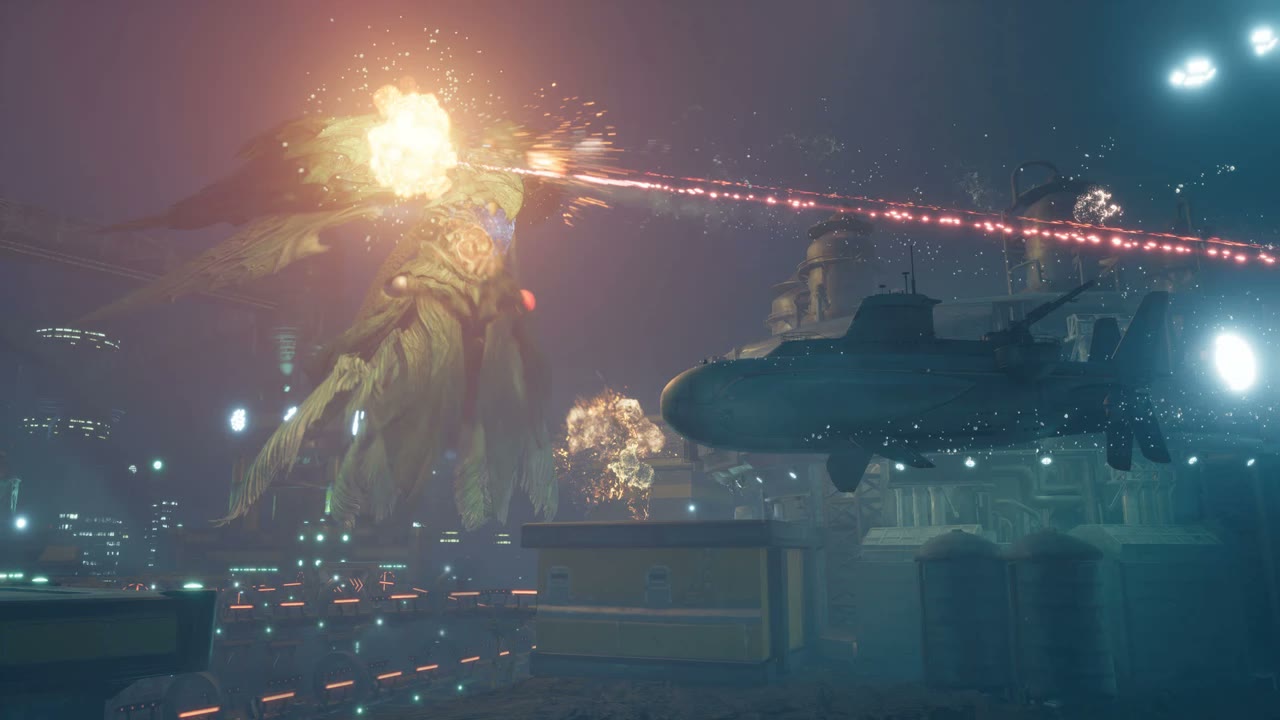 Una scena narrativa di Final Fantasy VII Revelation