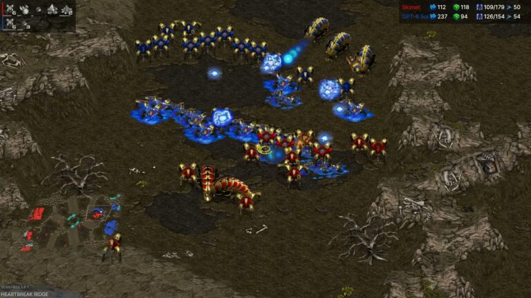 Una partita di StarCraft Brood War usata dal benchmark StarSkirmish