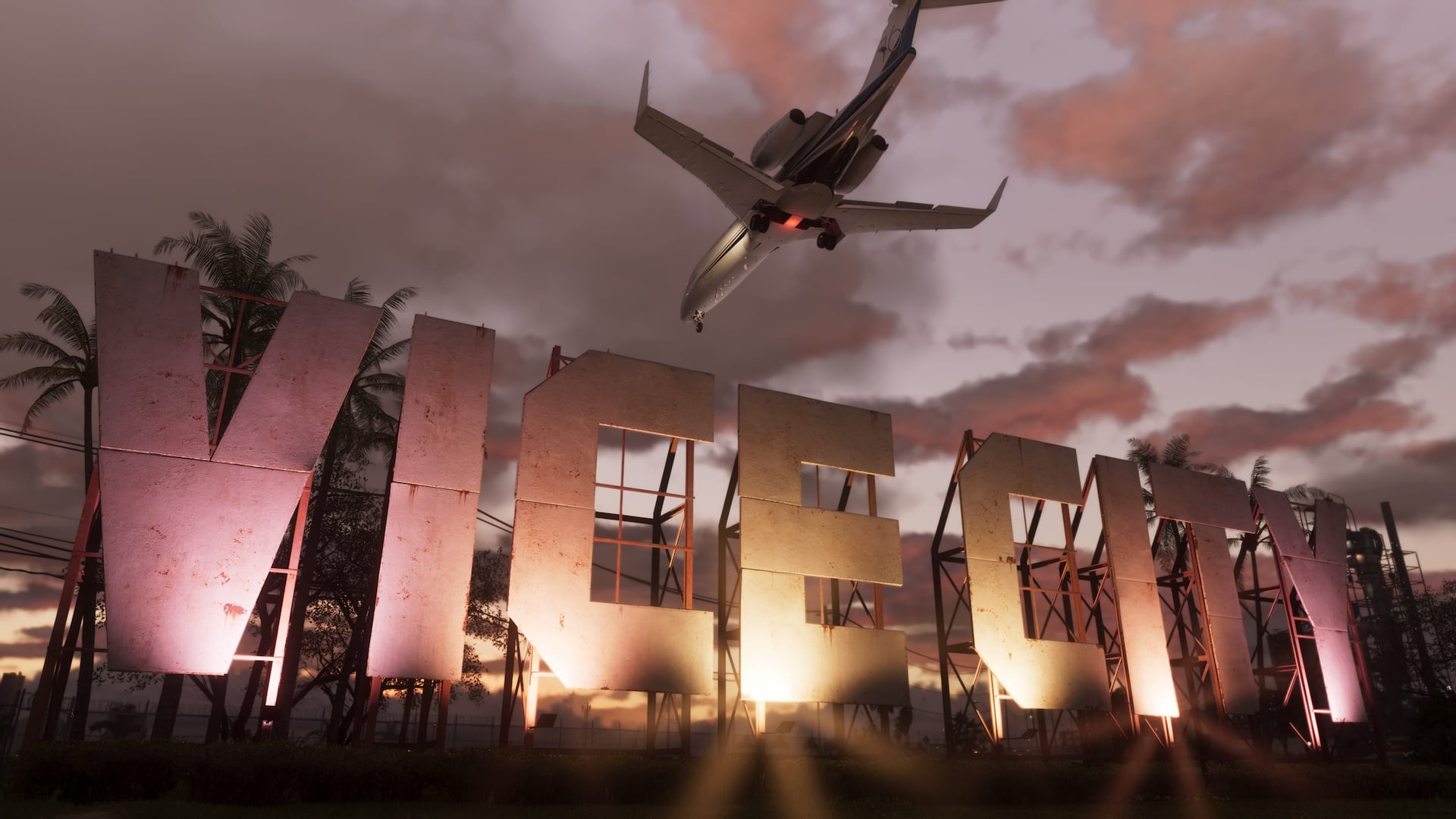 L'insegna di Vice City in un'immagine ufficiale di Grand Theft Auto VI