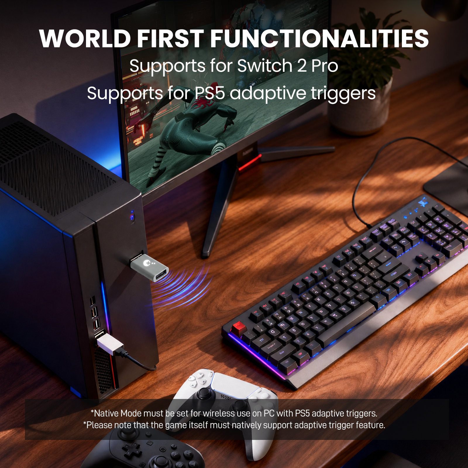 GuliKit Goku 2 porta Switch 2 Pro Controller su PC e console — immagine 1