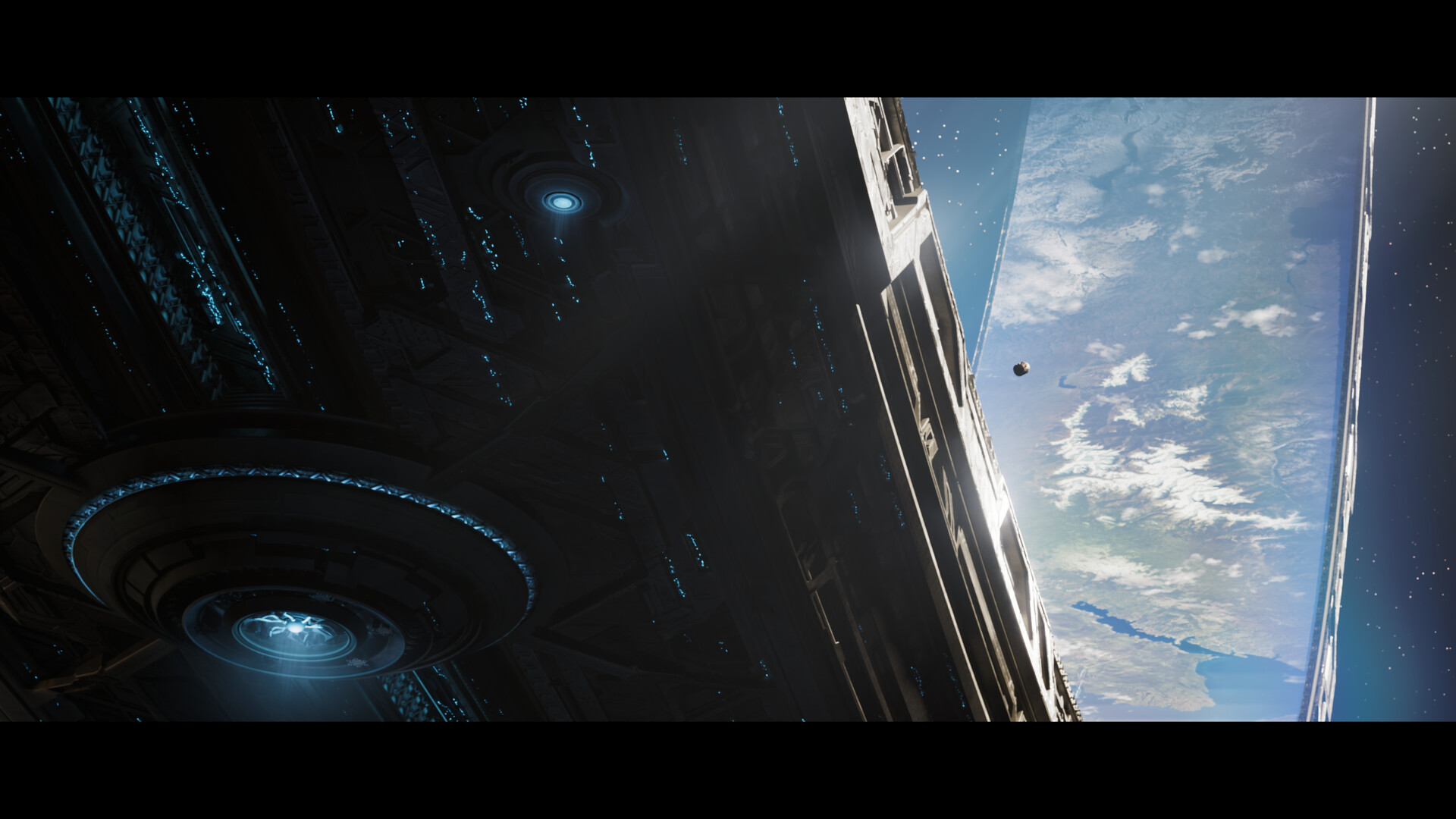 Strutture dell’anello e orizzonte planetario — Halo: Campaign Evolved.