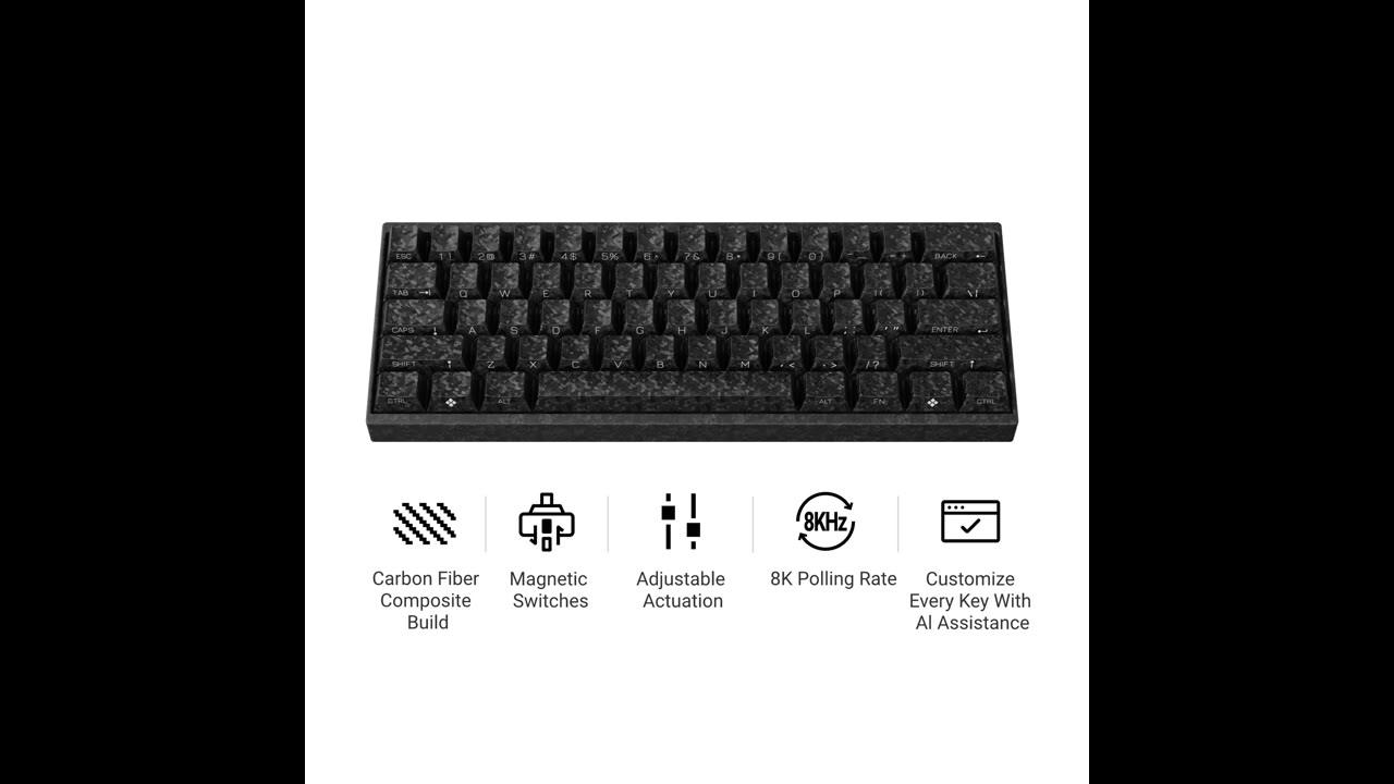 Keychron Carbon 60 HE 8K, tastiera compatta con switch magnetici.