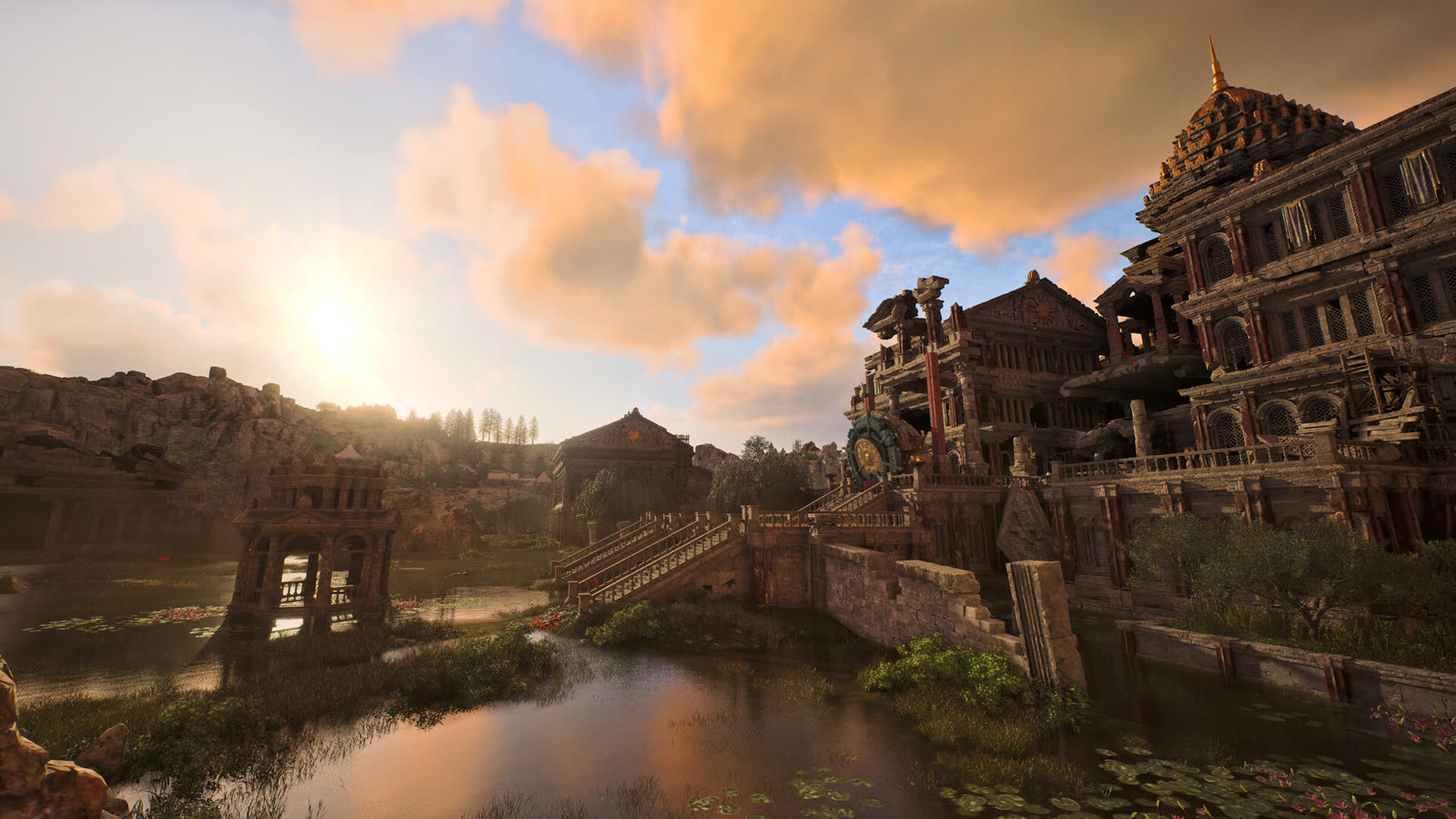 Architetture e ambientazione di Auroria dalla galleria ufficiale XLGAMES su Steam.