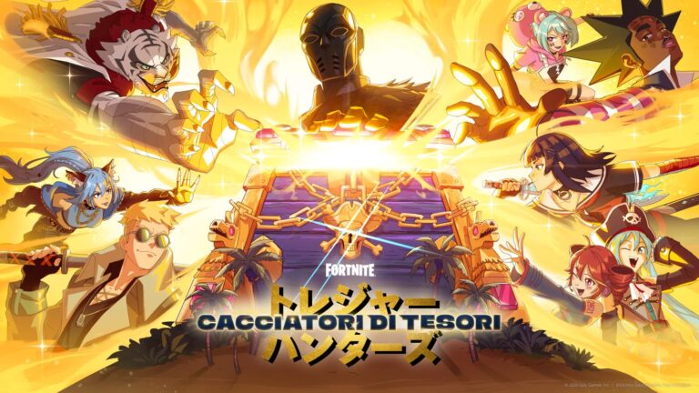 Fortnite Cacciatori di tesori, immagine promozionale ufficiale Epic Games con i personaggi della stagione.