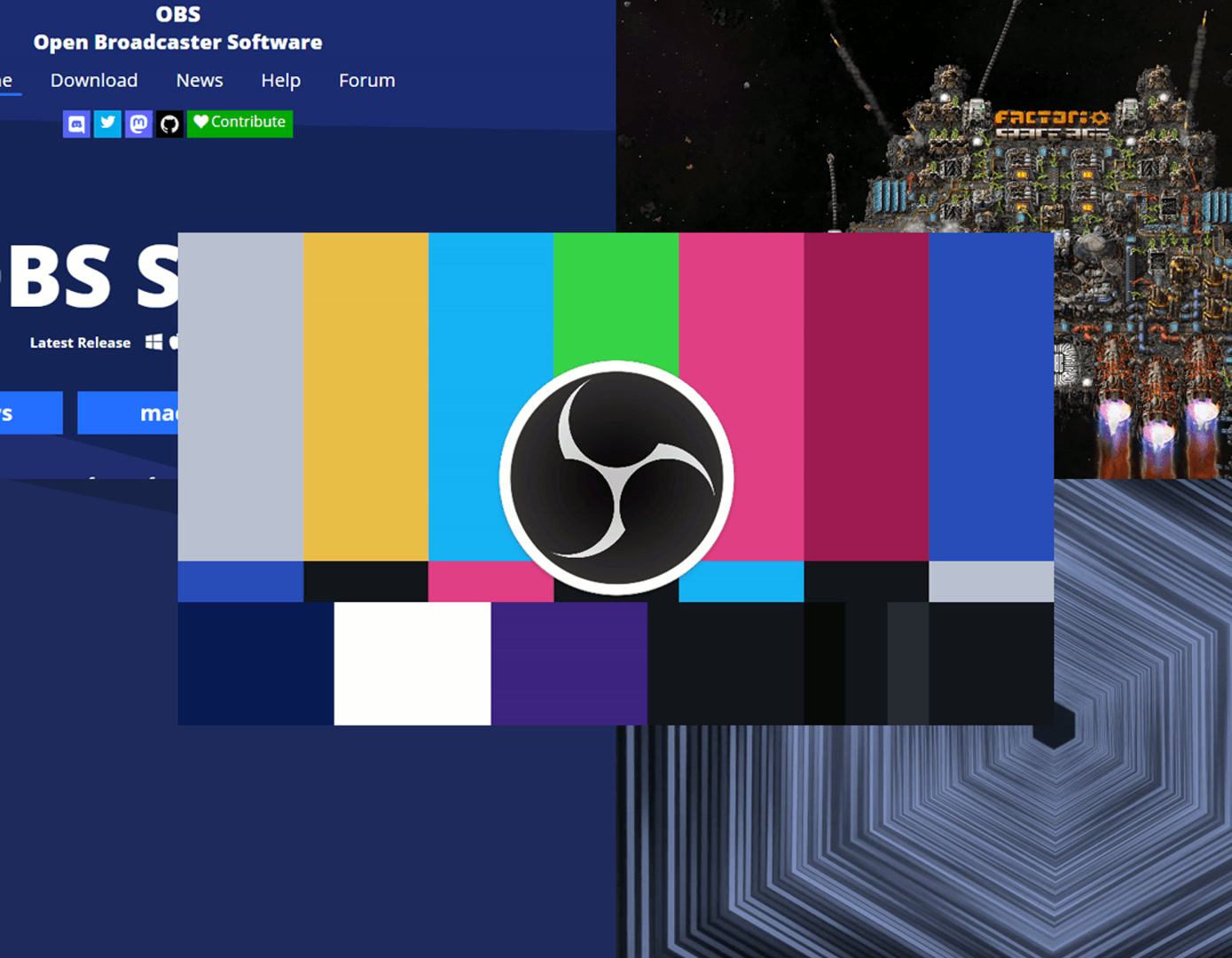 Un esempio ufficiale di composizione con più sorgenti in OBS Studio.