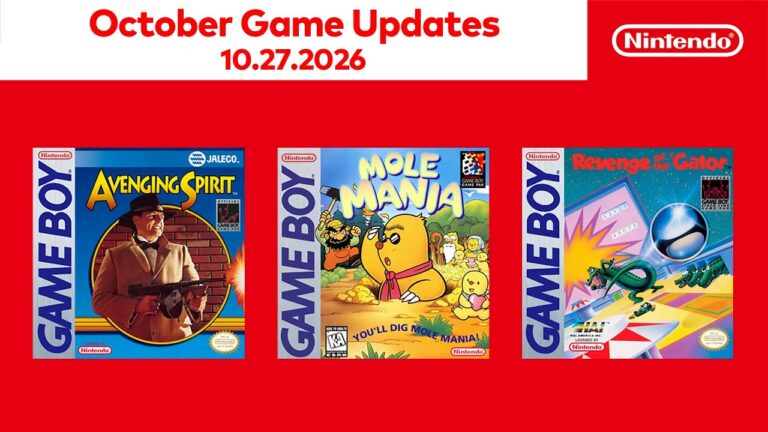 I tre giochi dell’aggiornamento del 27 ottobre, nell’annuncio ufficiale Nintendo.