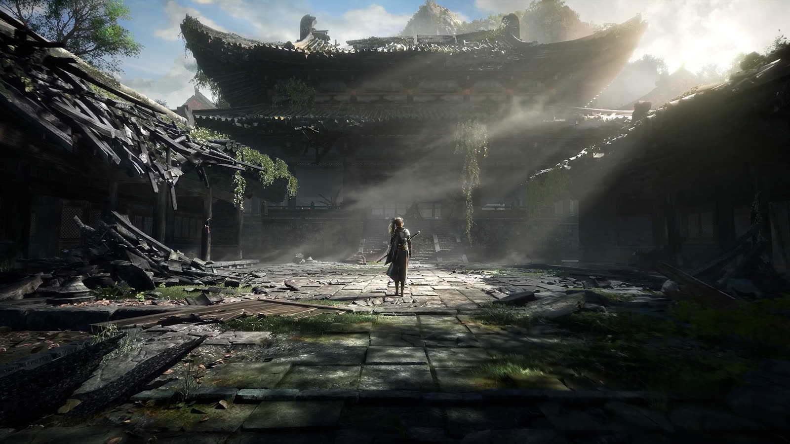 Un ambiente in rovina di Hutuo, nello screenshot ufficiale diffuso da Everstone Studio tramite PlayStation Blog.