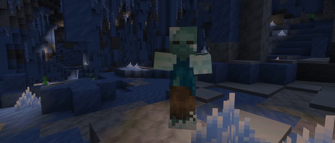 Il Frostbite nelle grotte di ghiaccio: immagine ufficiale Mojang dei contenuti sperimentali, non del drop definitivo.