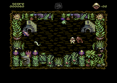Sabreman nella giungla: il rifacimento rinnova la grafica della versione Commodore 64.