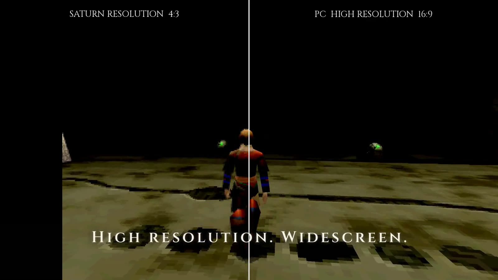 Confronto tra formato Saturn e widescreen mostrato nel video ufficiale: non è un test di Klav.