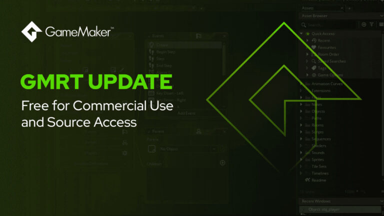 L’annuncio ufficiale di GameMaker sul nuovo modello commerciale di GMRT.