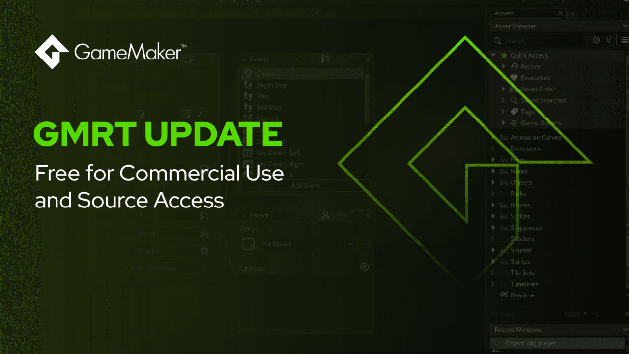 L’annuncio ufficiale di GameMaker sul nuovo modello commerciale di GMRT.