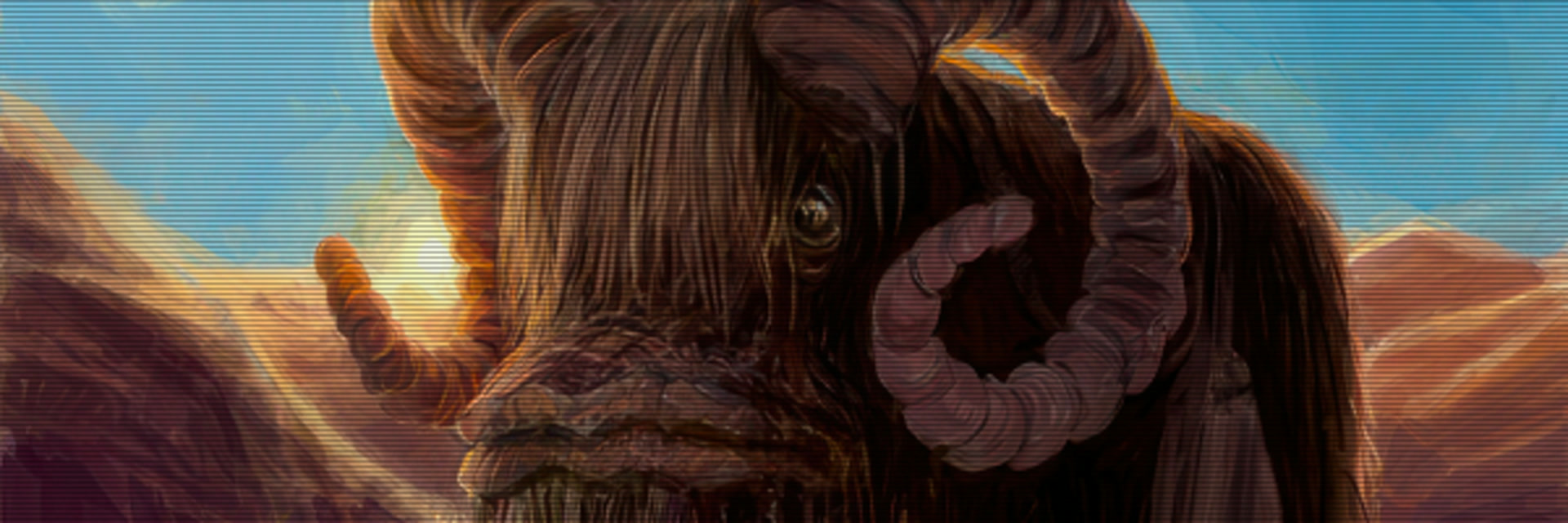 Bantha di Drew Baker: illustrazione del developer diary Reclaiming the Wilderness di SWG Restoration.