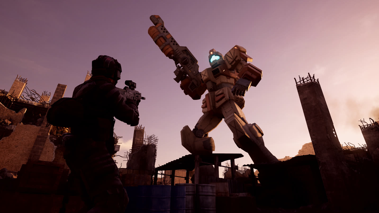 Le operazioni a piedi affiancano gli scontri fra mobile suit in Battle Operation 3: screenshot ufficiale.
