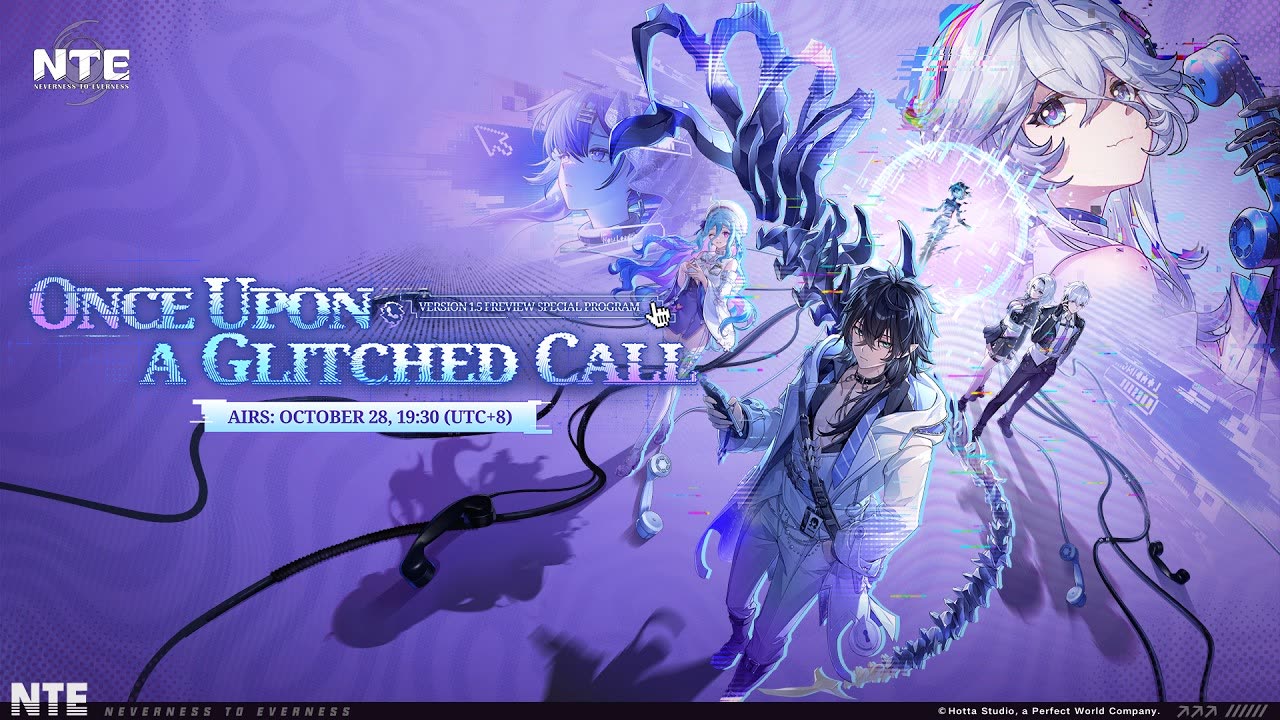 Once Upon a Glitched Call nell’immagine promozionale del programma ufficiale della versione 1.5 di NTE.