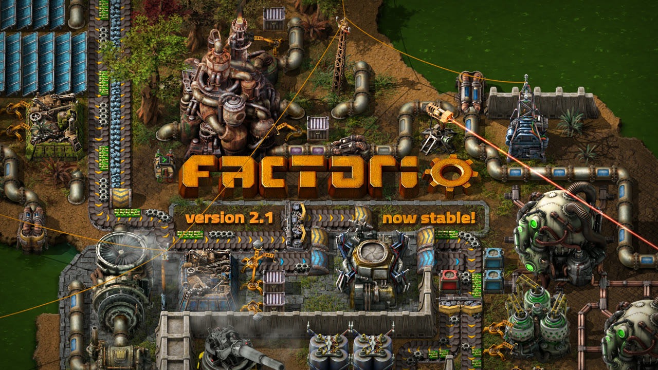 L’immagine con cui Wube annuncia l’arrivo di Factorio 2.1 sul ramo stabile.