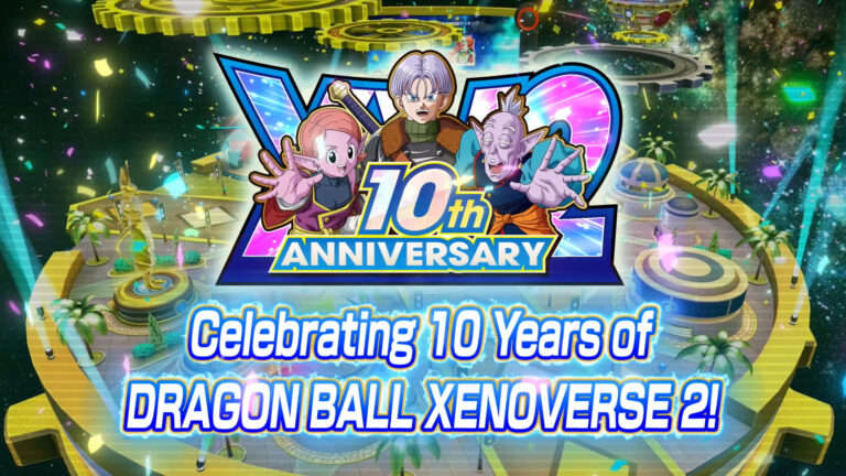 L’immagine ufficiale del decimo anniversario di Dragon Ball Xenoverse 2. Bandai Namco.