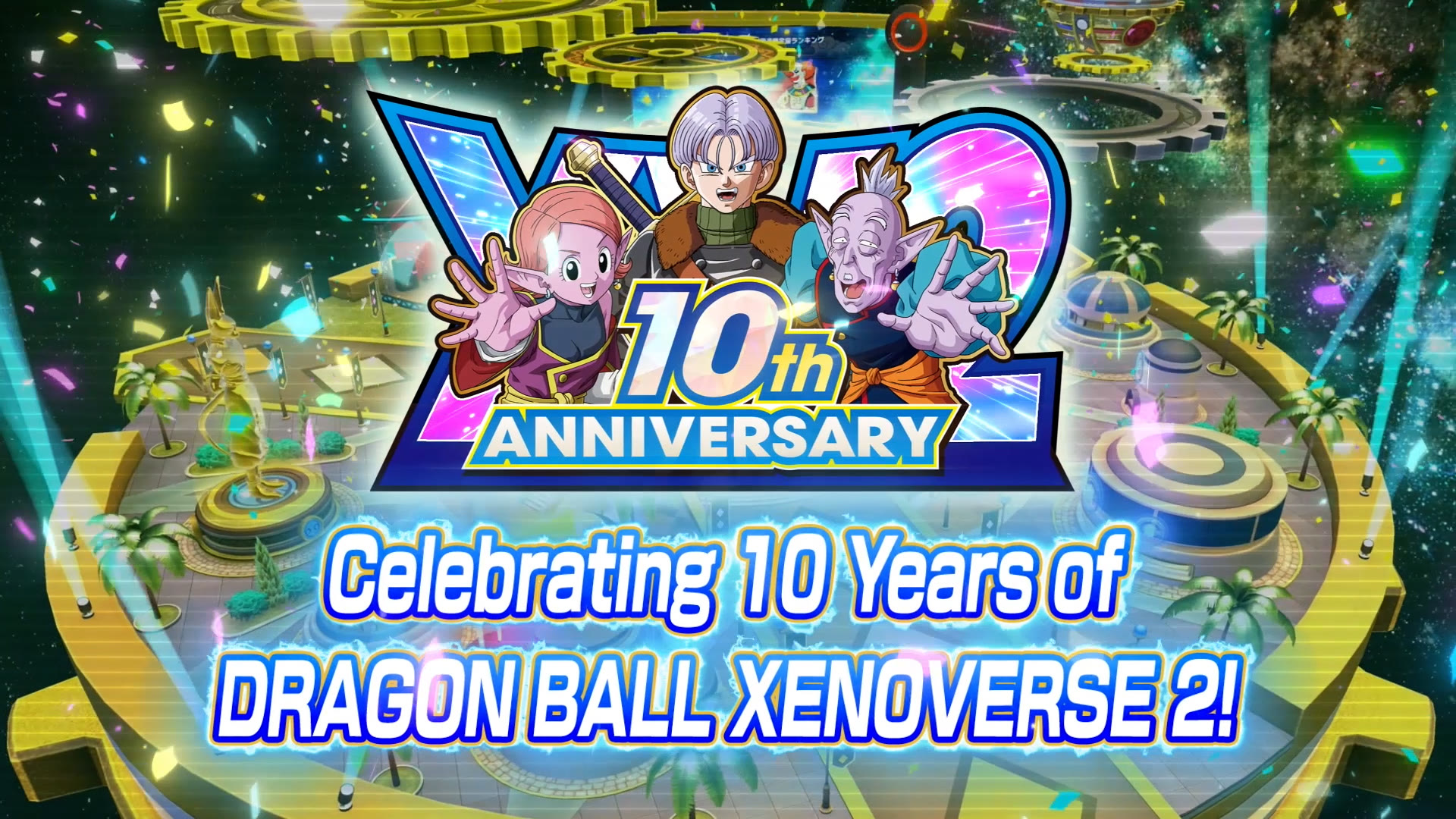 L’immagine ufficiale del decimo anniversario di Dragon Ball Xenoverse 2. Bandai Namco.