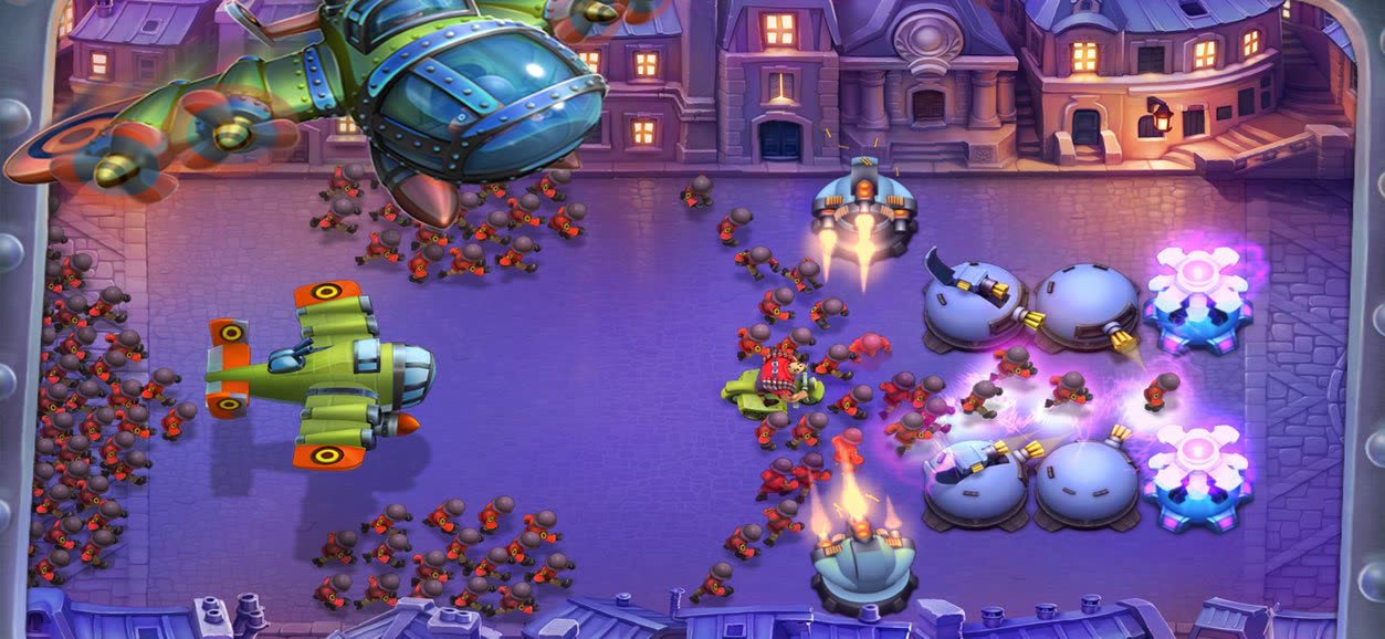 Le difese di Fieldrunners 2, dai materiali ufficiali dello sviluppatore su App Store.