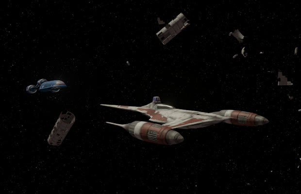 Battaglia spaziale in Fate of the Galaxy, immagine pubblicata dal team del progetto.