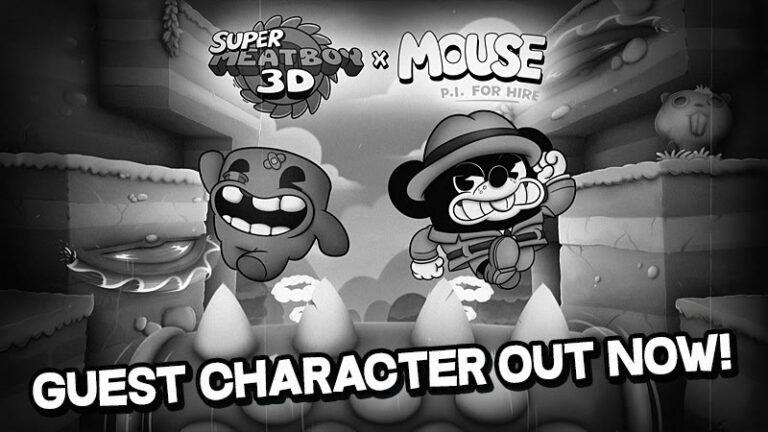 Jack Pepper e Meat Boy nell’illustrazione ufficiale della collaborazione. Immagine: Headup, Sluggerfly e Fumi Games.