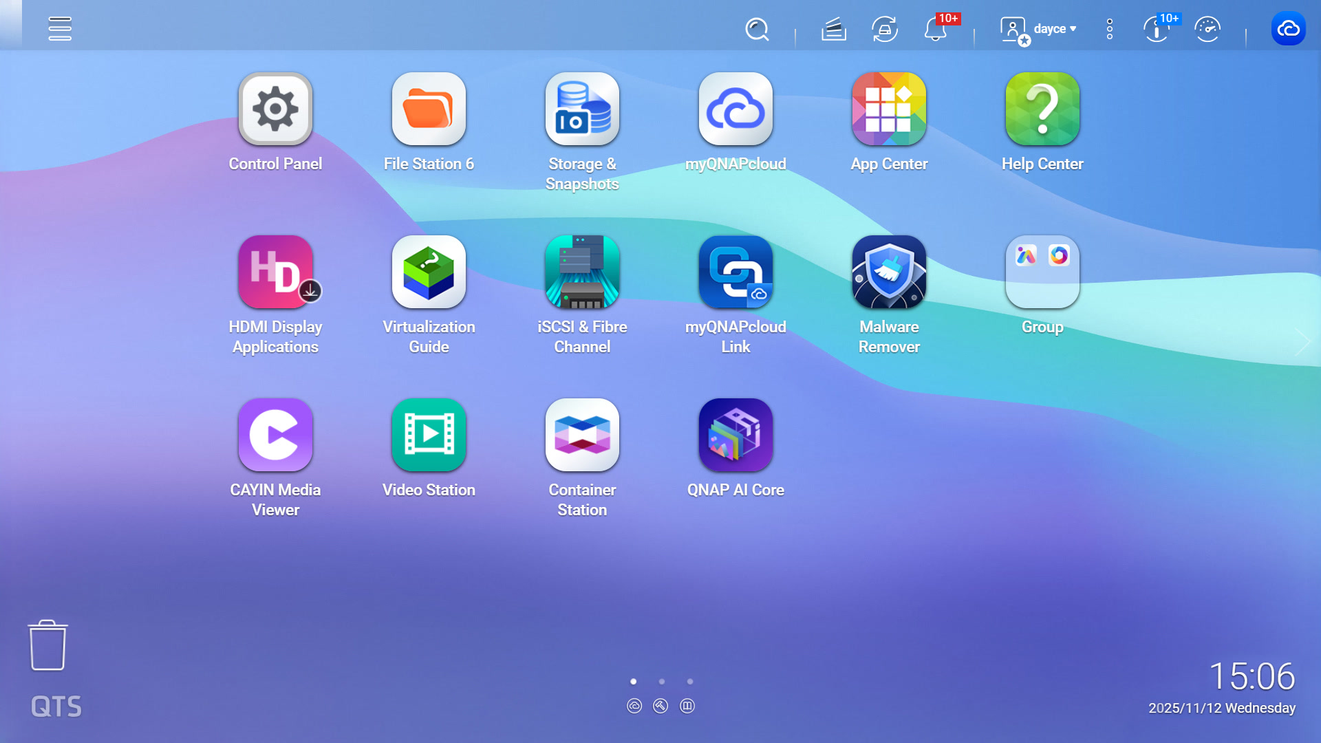 L’interfaccia QTS nel materiale ufficiale QNAP.