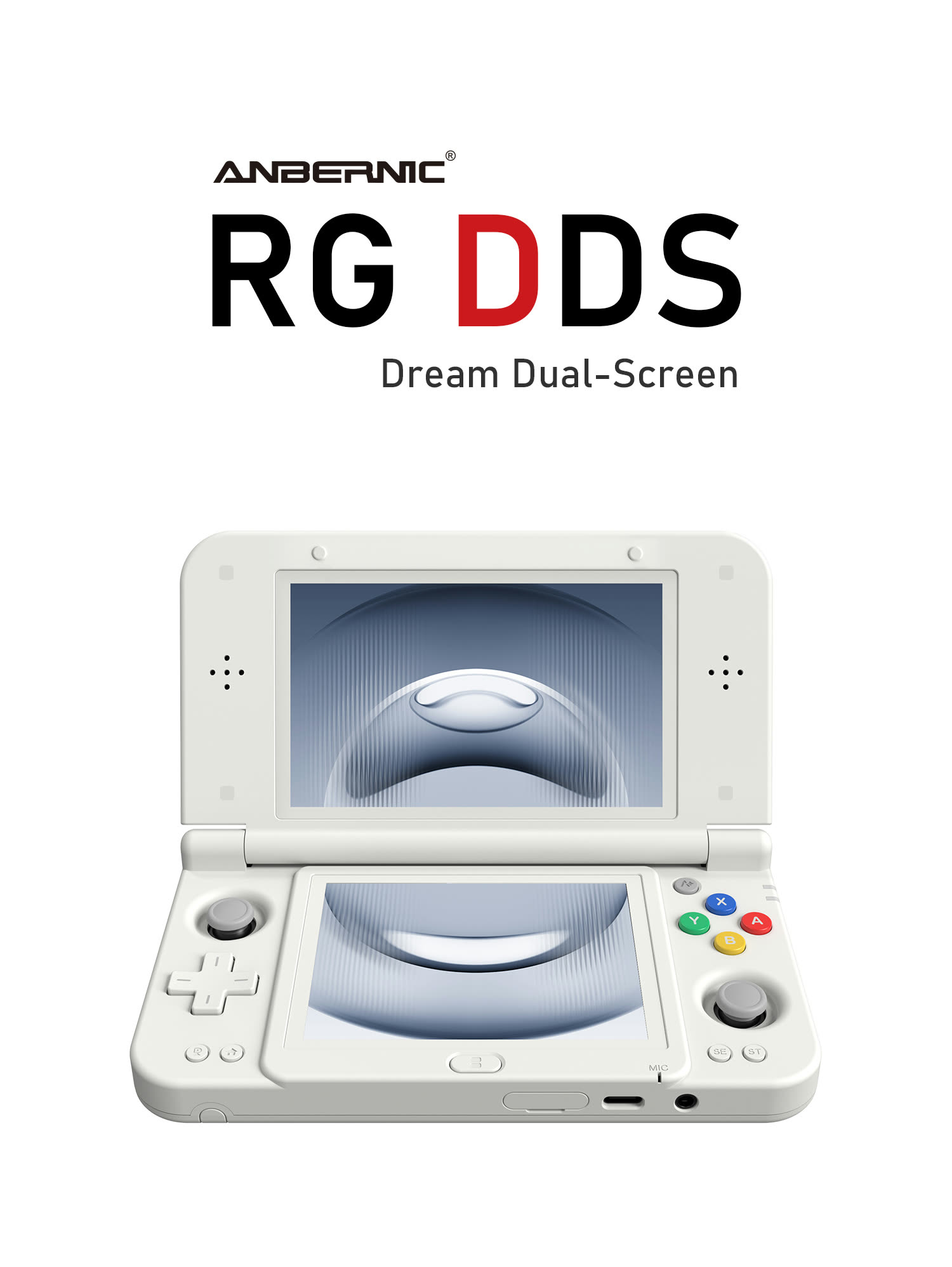 Anbernic RG DDS nell’immagine ufficiale del produttore: il modello citato nel comunicato di Azahar.