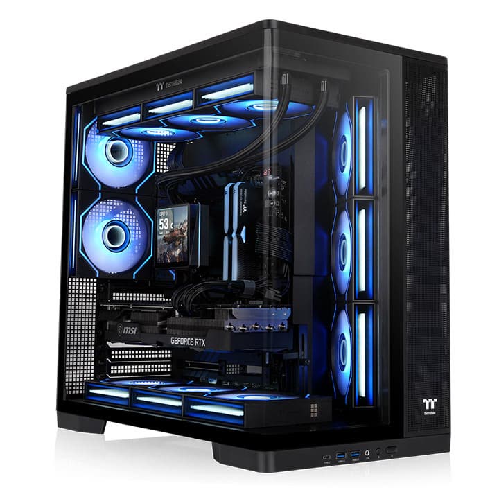 Thermaltake Arcus 380 TG ARGB nero nella fotografia ufficiale del produttore.