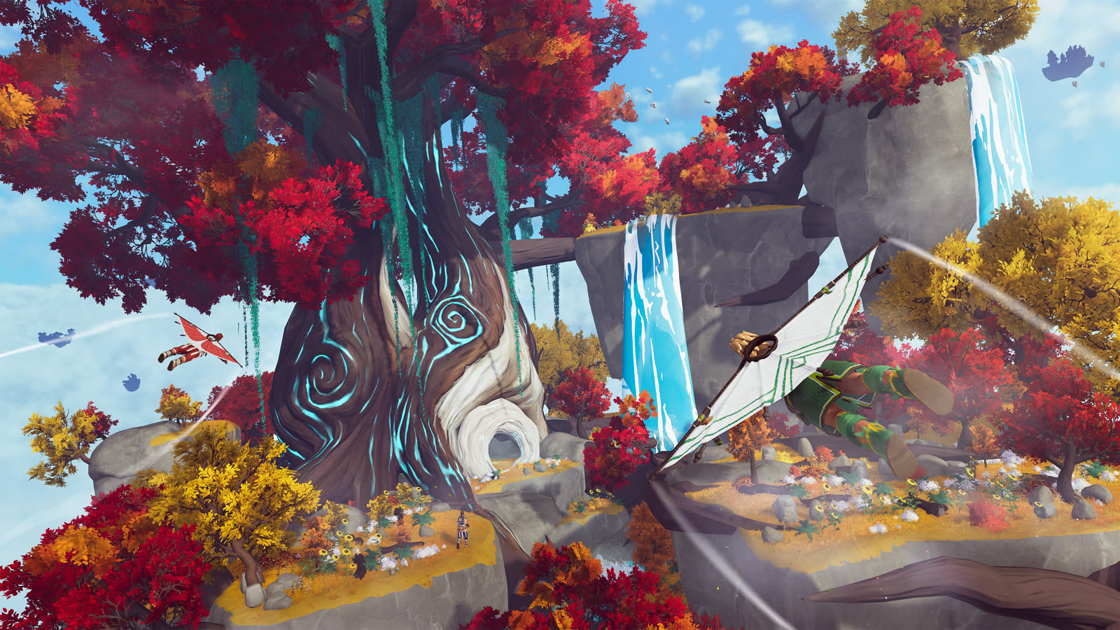 Le isole sospese di Aloft in uno screenshot ufficiale pubblicato da Funcom su PlayStation Blog.