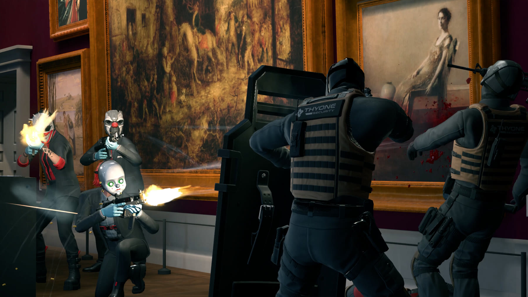 La squadra di PAYDAY: Aces High durante una rapina. Schermata ufficiale: Fast Travel Games.
