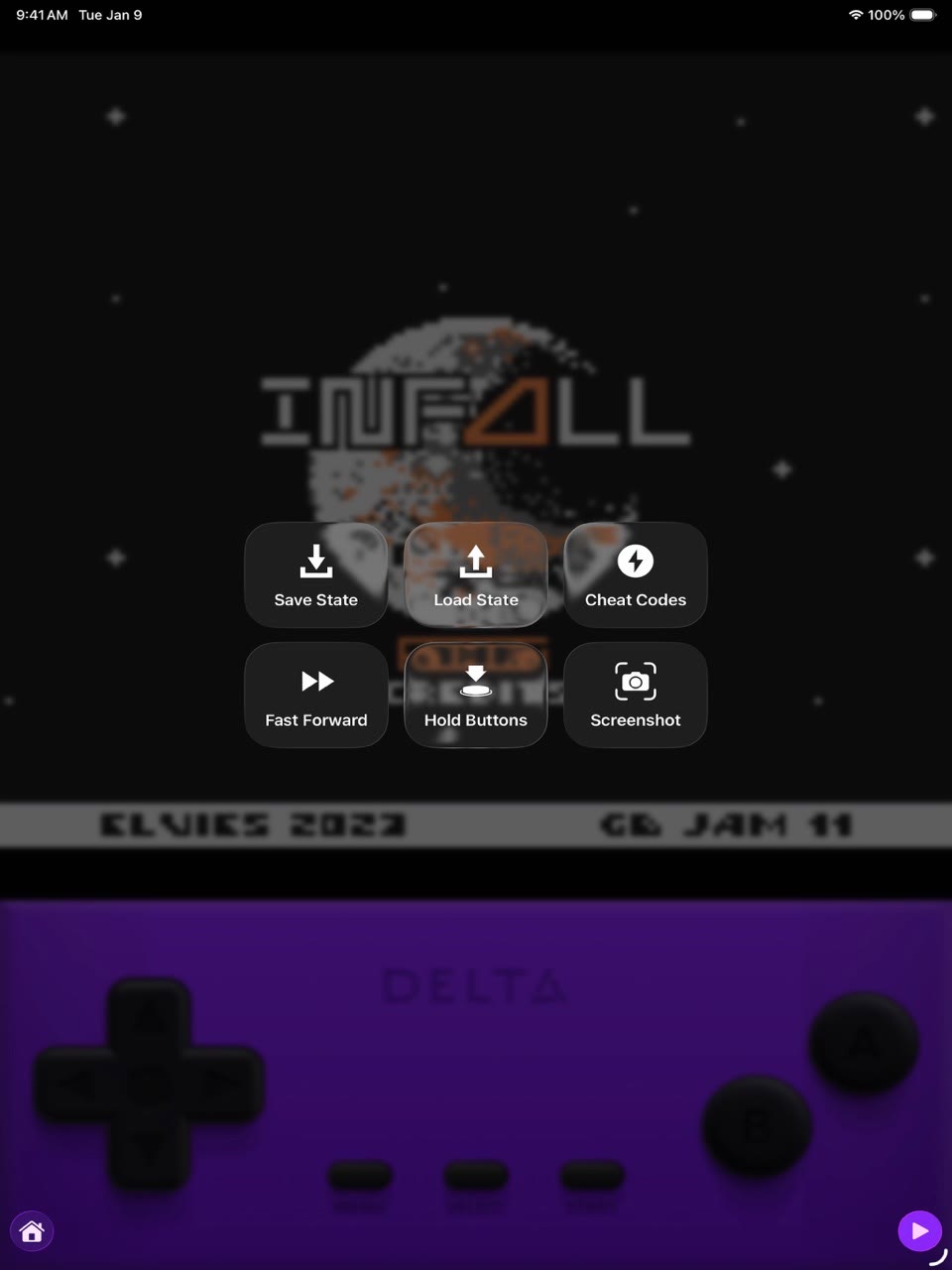 Il nuovo menu di pausa di Delta 2.0 con salvataggi rapidi, trucchi e controlli della partita.