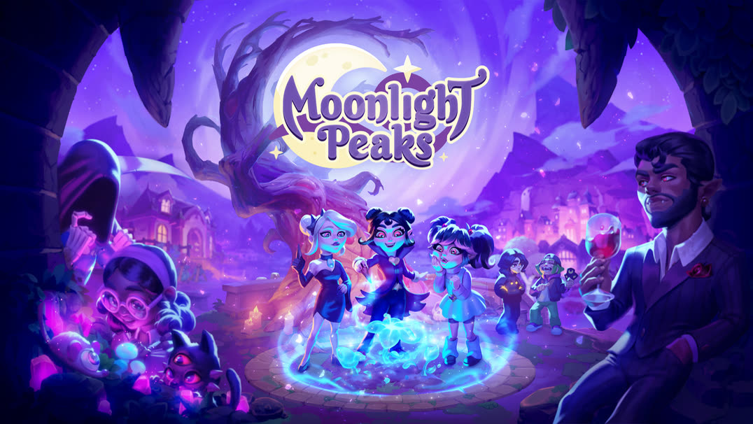 Artwork ufficiale di Moonlight Peaks pubblicato da Marvelous Europe con l’annuncio per PS5.