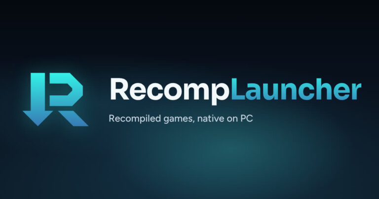 Grafica ufficiale RecompLauncher, il catalogo di progetti nativi per PC.