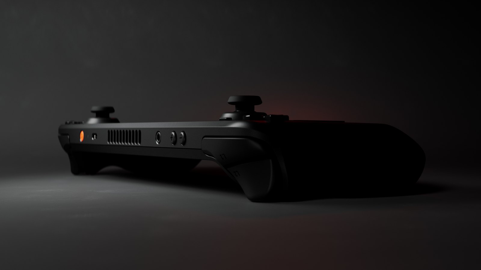 Steam Deck OLED visto di tre quarti, immagine ufficiale Valve